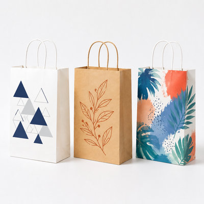 Custom Tall Kraft Paper Bags for Wine Bottles & Gift Giving
