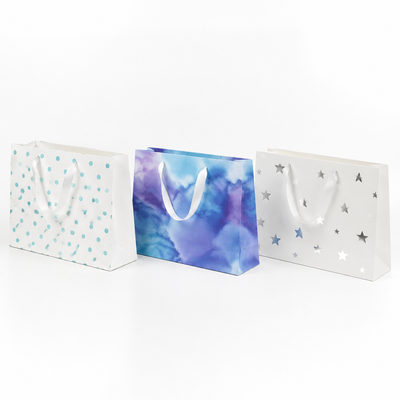 Custom Horizontal Card Paper Bags for Boutique Retail & Gift Shops