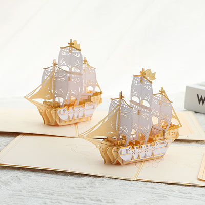 3D Pop-Up Sailboat Greeting Card Set