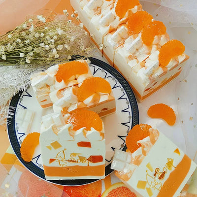 Orange Cream Cake Slice Handmade Soap