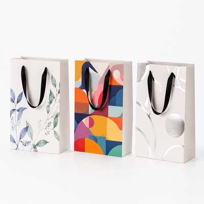 Custom Vertical Card Paper Bags for Clothing Stores & Fashion Retail
